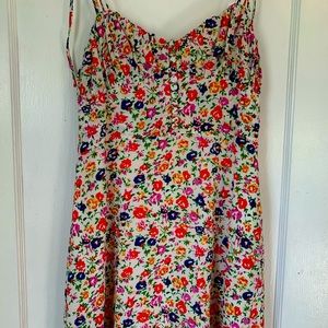 White Floral Print Mini Sundress